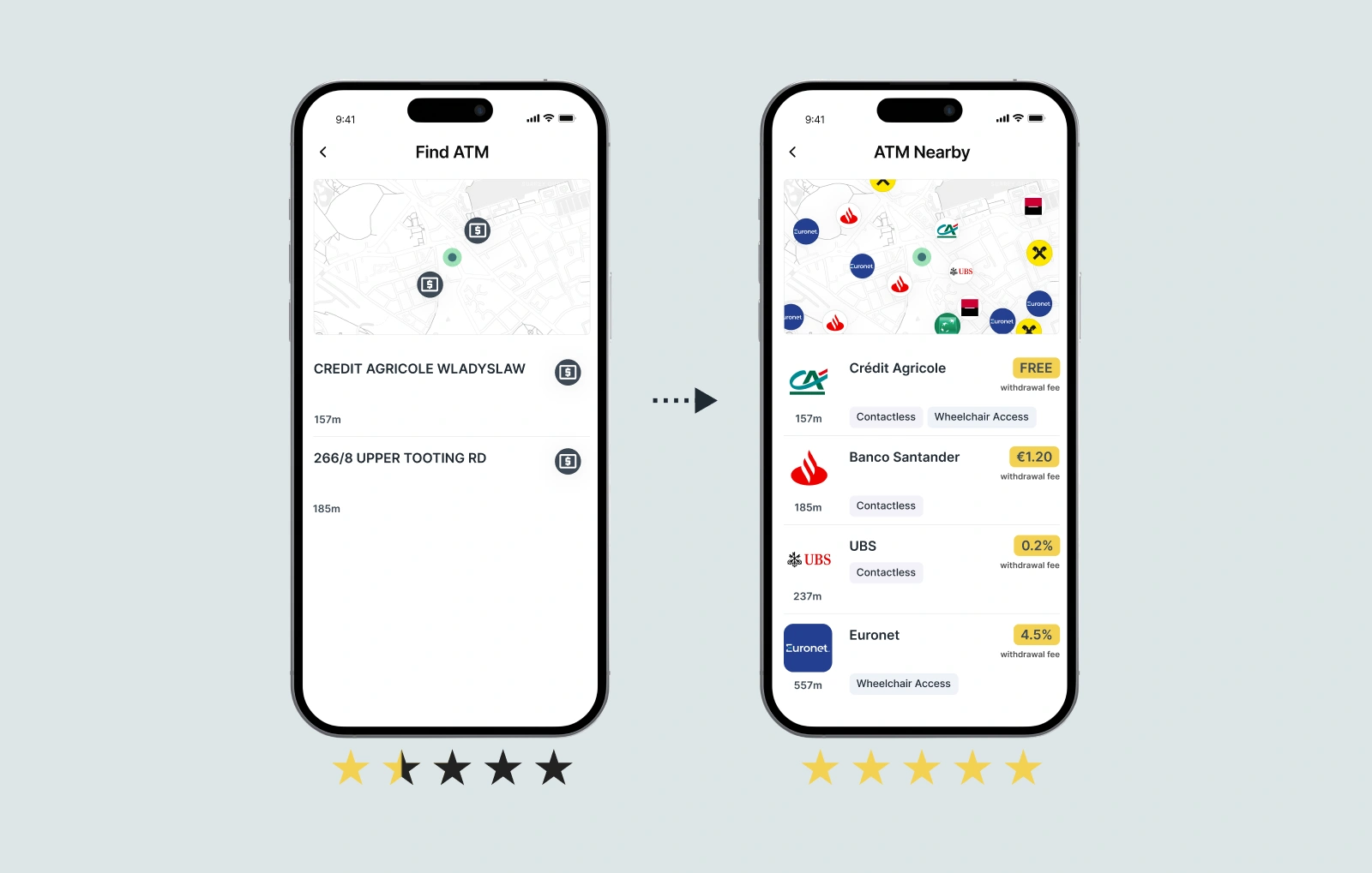 Example of functioning ATM locator | Tapix by Dateio