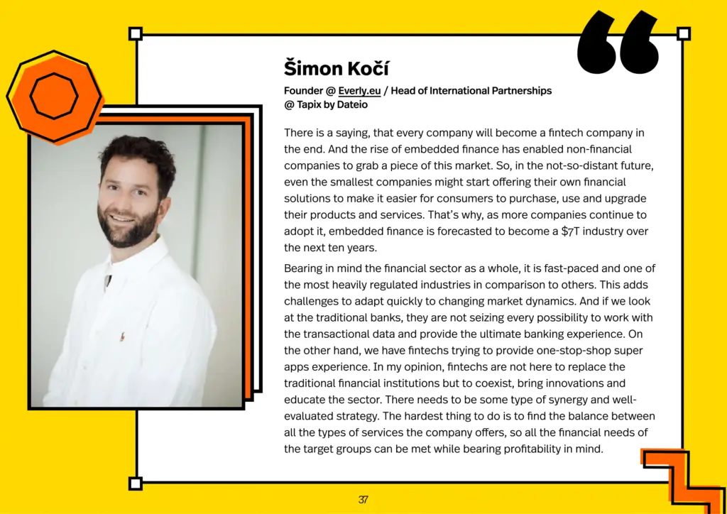 Simon Koci quote on fintech product innovation