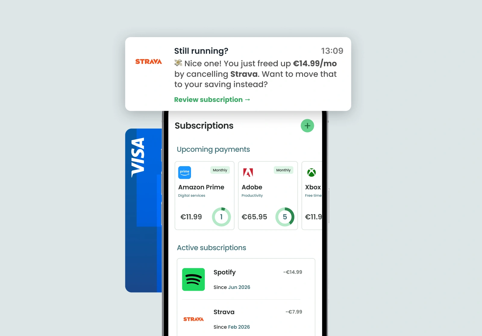 Using recurring patterns to predict upcoming charges and flag subscriptions