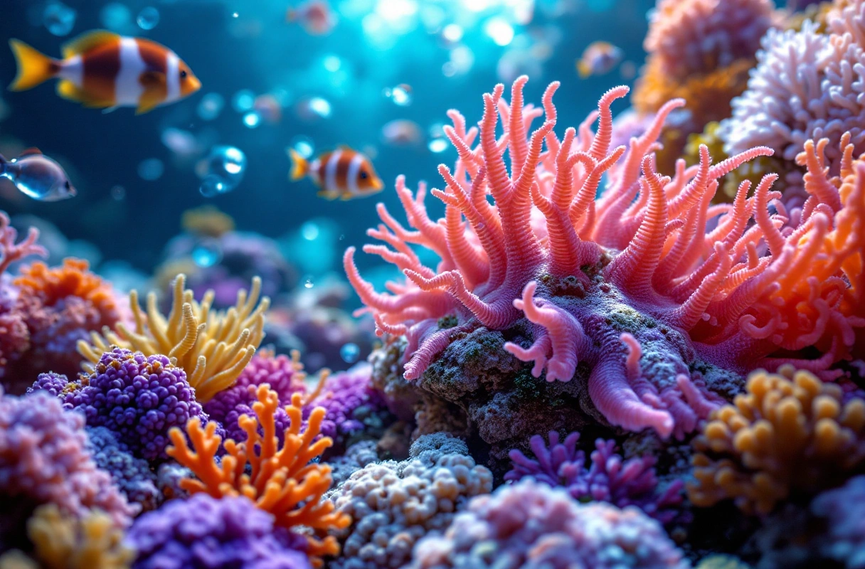 Professional image illustrating The Vibrant Spectrum of Sea Creatures in Coral Reefs