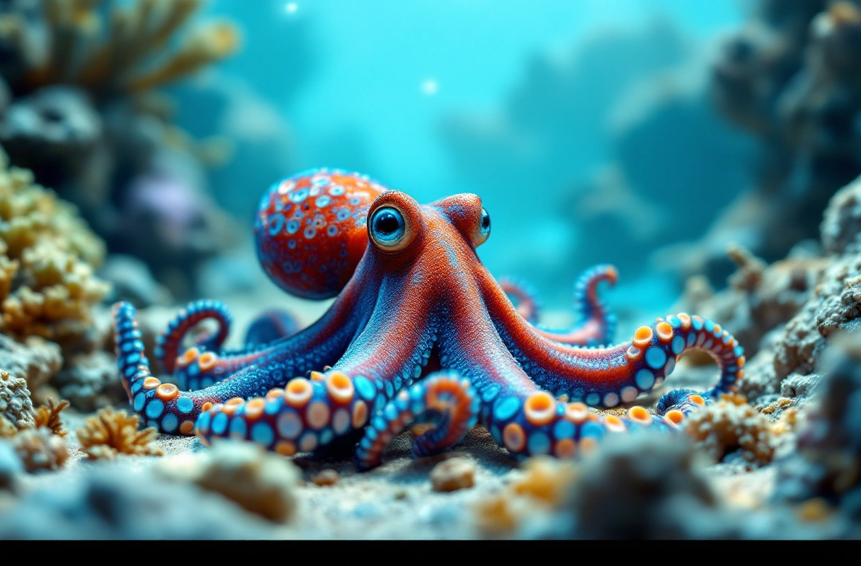 Professional image illustrating 3. Blue-Ringed Octopus