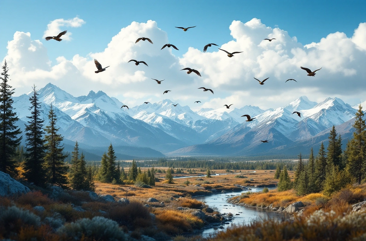 Professional image illustrating Bird Migration Patterns: A Critical Component of Bird Facts