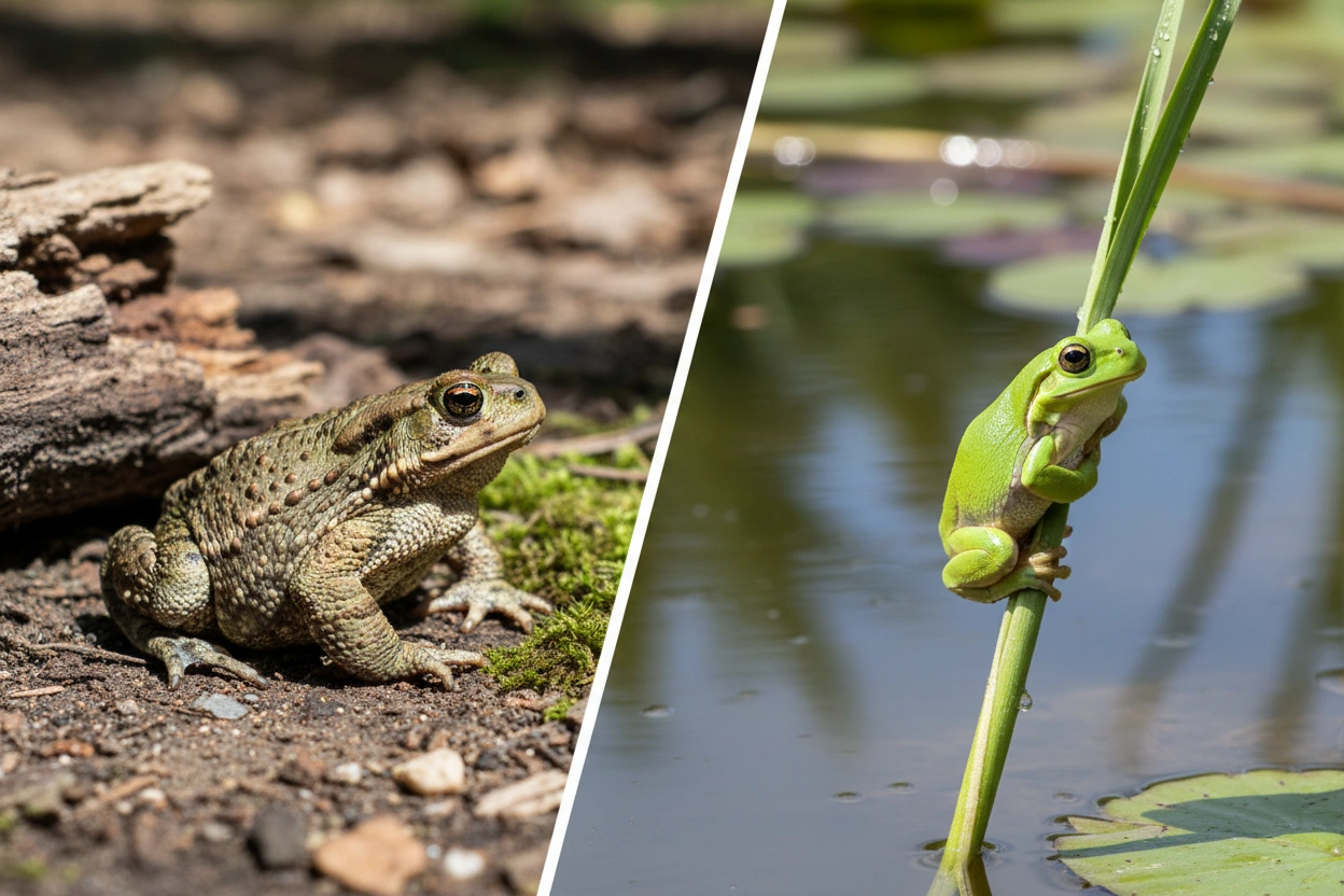 Professional image illustrating Toads vs. Frogs: Understanding the Differences