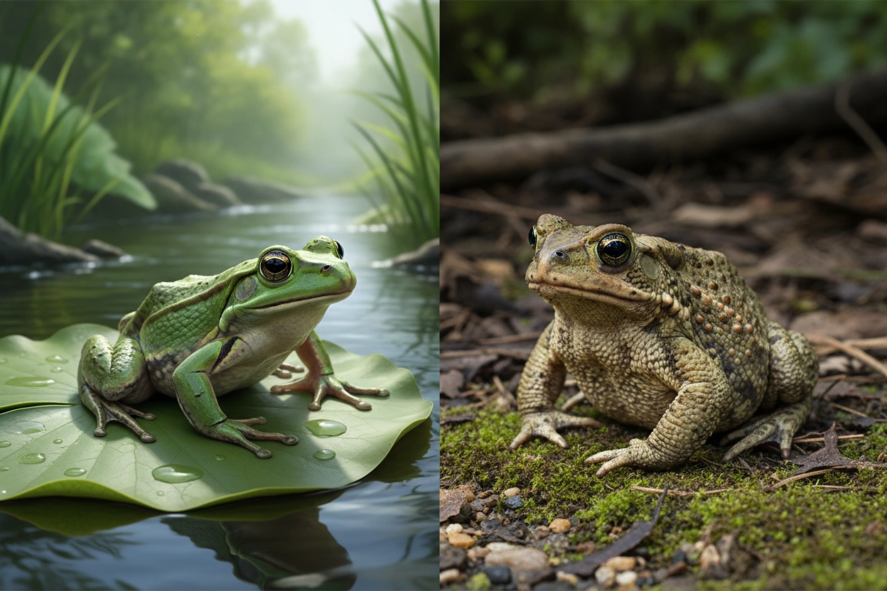 Professional image illustrating Understanding the Distinctions Between Frogs and Toads