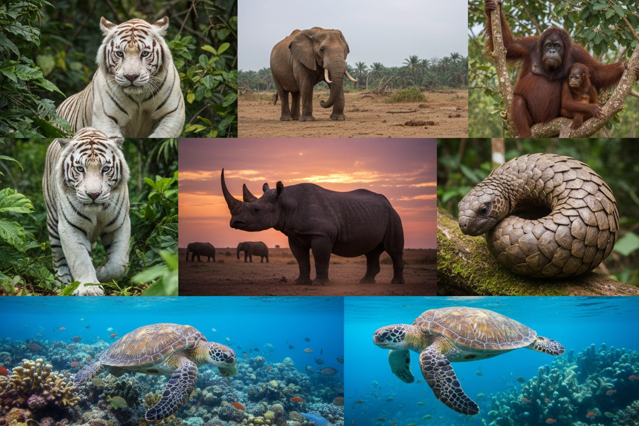 Professional image illustrating Top 10 Endangered Animals You Need to Know About