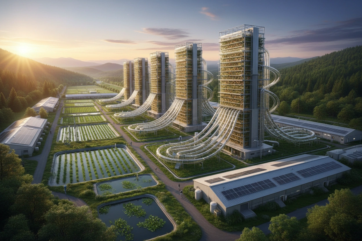 Professional image illustrating The Environmental Impact of Insect Farming