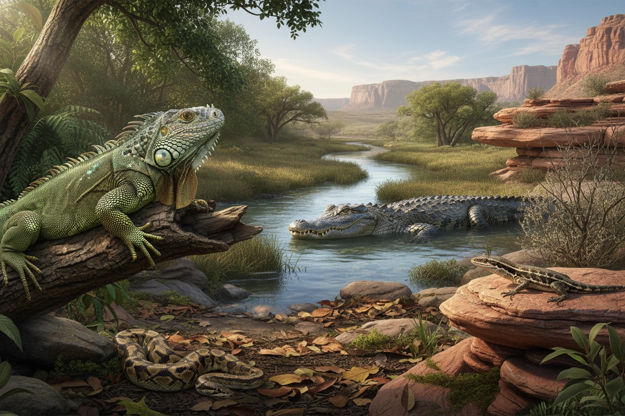 Professional image illustrating Understanding Reptile Habitats: Where Do They Live?