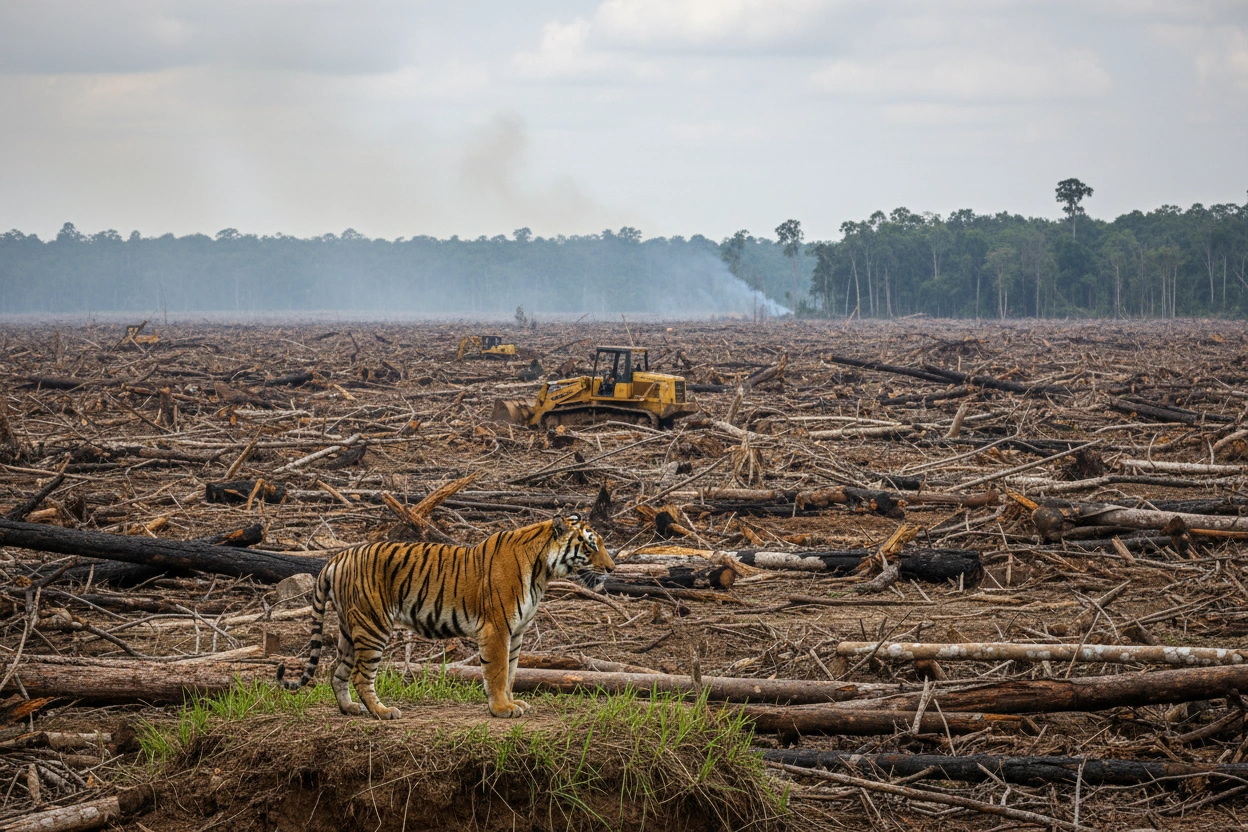 Professional image illustrating How Habitat Loss Affects Endangered Species