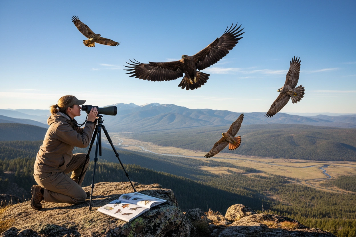 Professional image illustrating Identifying Raptors in the Field