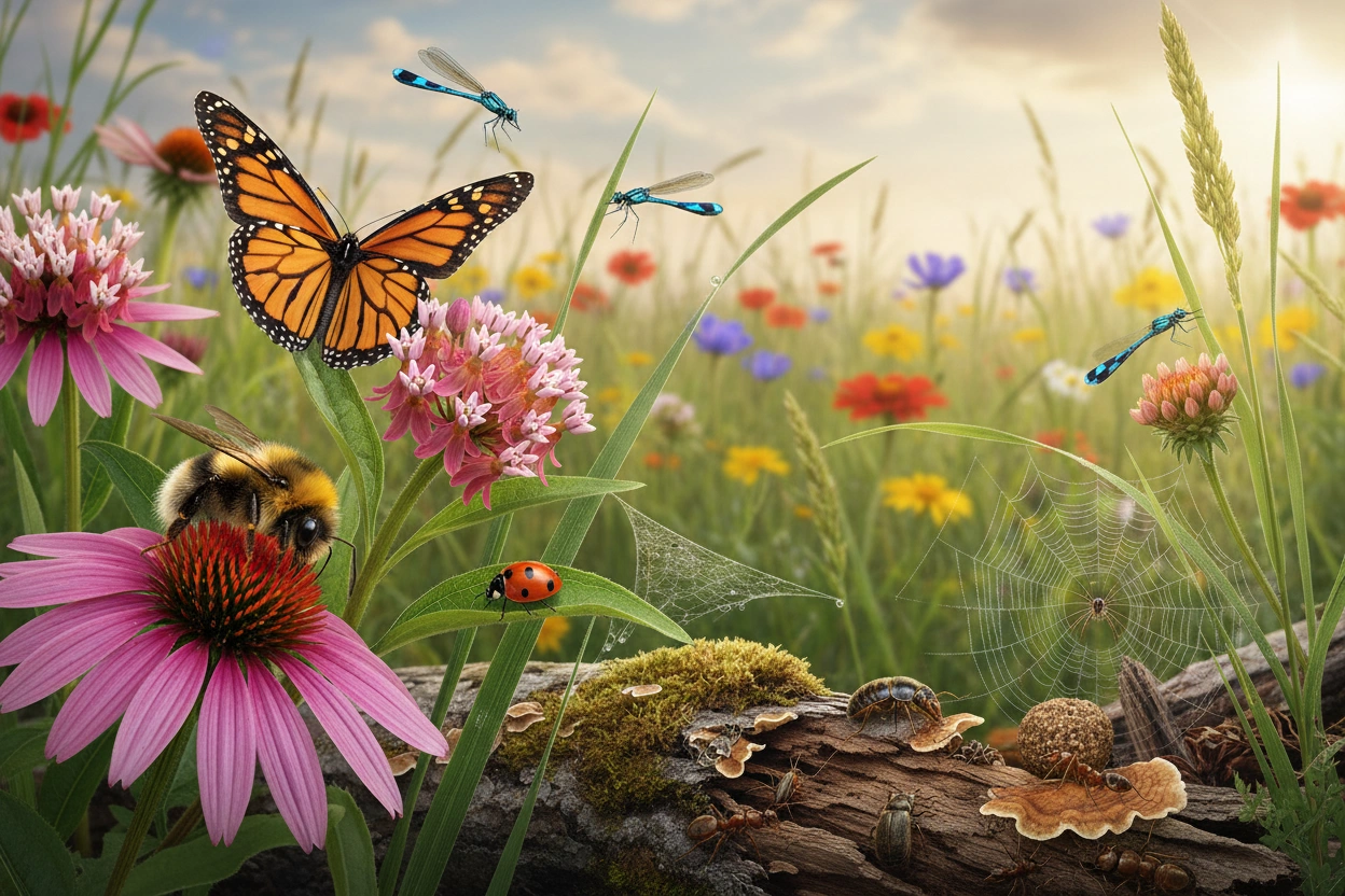 Professional image illustrating How Insects Contribute to Biodiversity