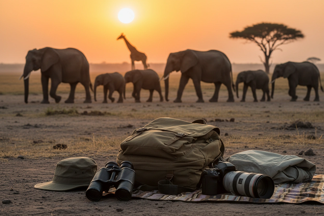 Professional image illustrating Essential Packing Tips for Your Safari
