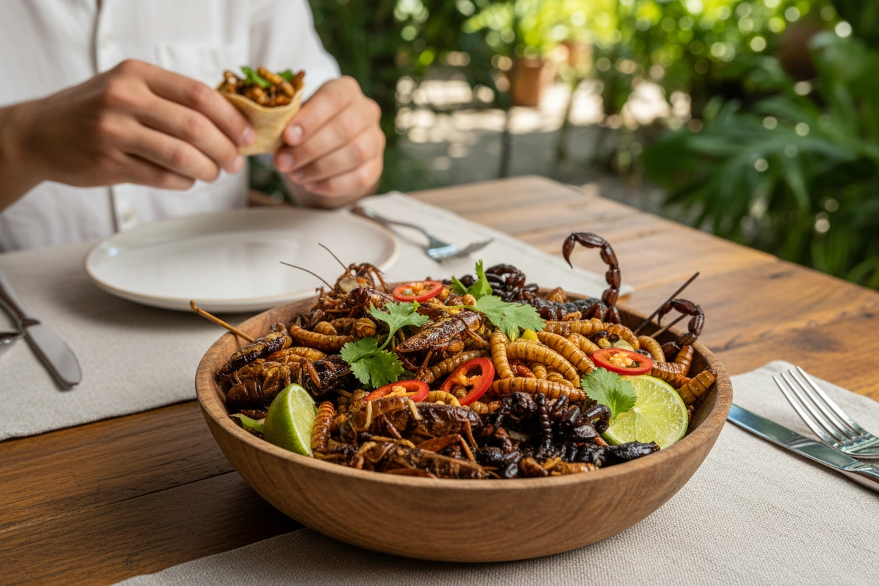 Professional image illustrating A Complete Guide to Insects as Food Sources
