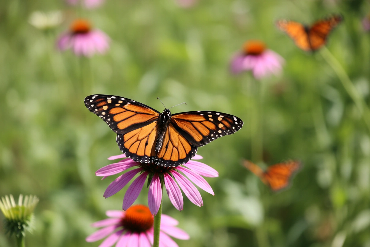 Professional image illustrating 1. The Monarch Butterfly (Danaus plexippus)