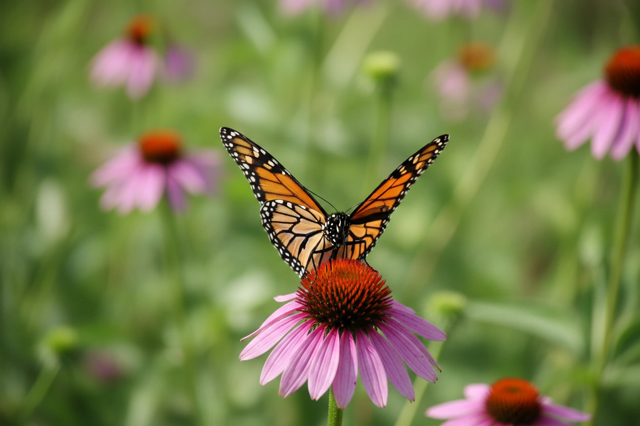 Professional image illustrating 1. The Monarch Butterfly (Danaus plexippus)