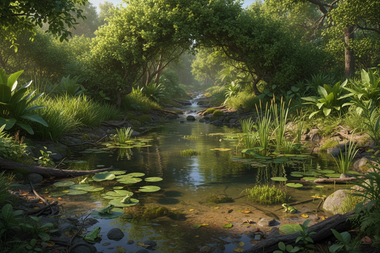 Professional image illustrating Frog Habitats