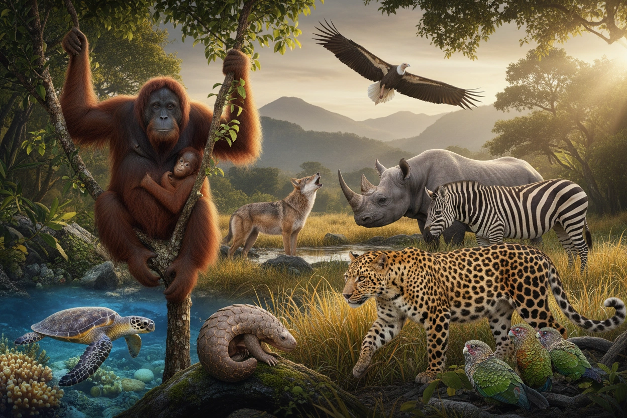Professional image illustrating Top 10 Endangered Animals You Need to Know About