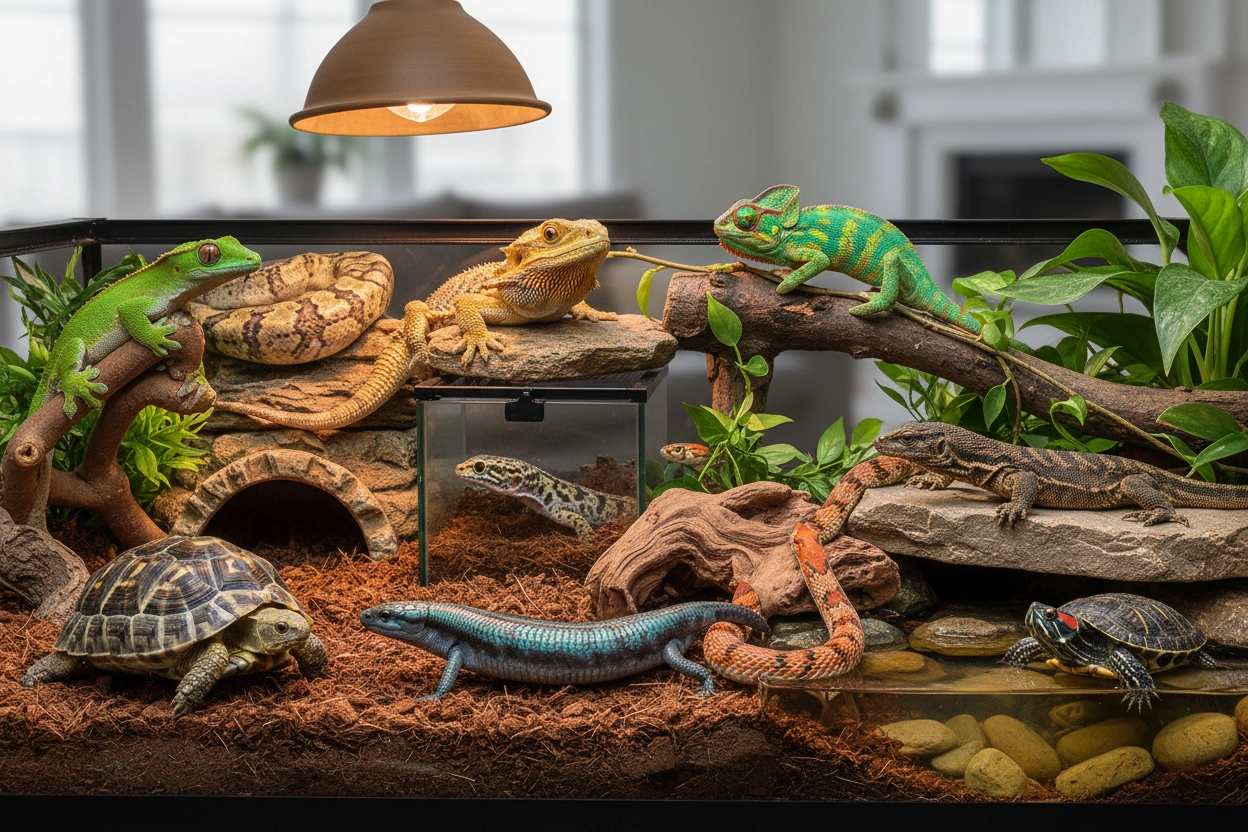 Professional image illustrating Top 10 Popular Pet Reptiles
