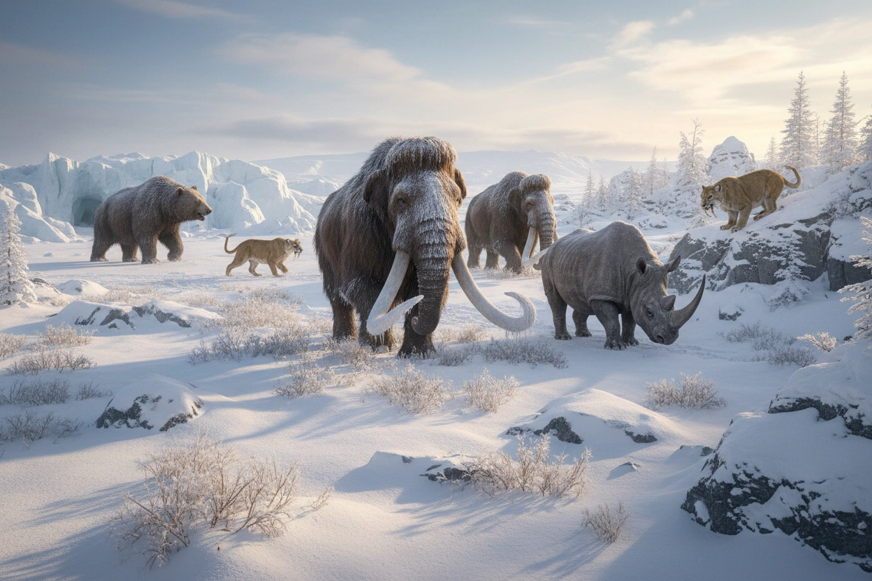 Adaptations of Prehistoric Animals in Ice Age Environments