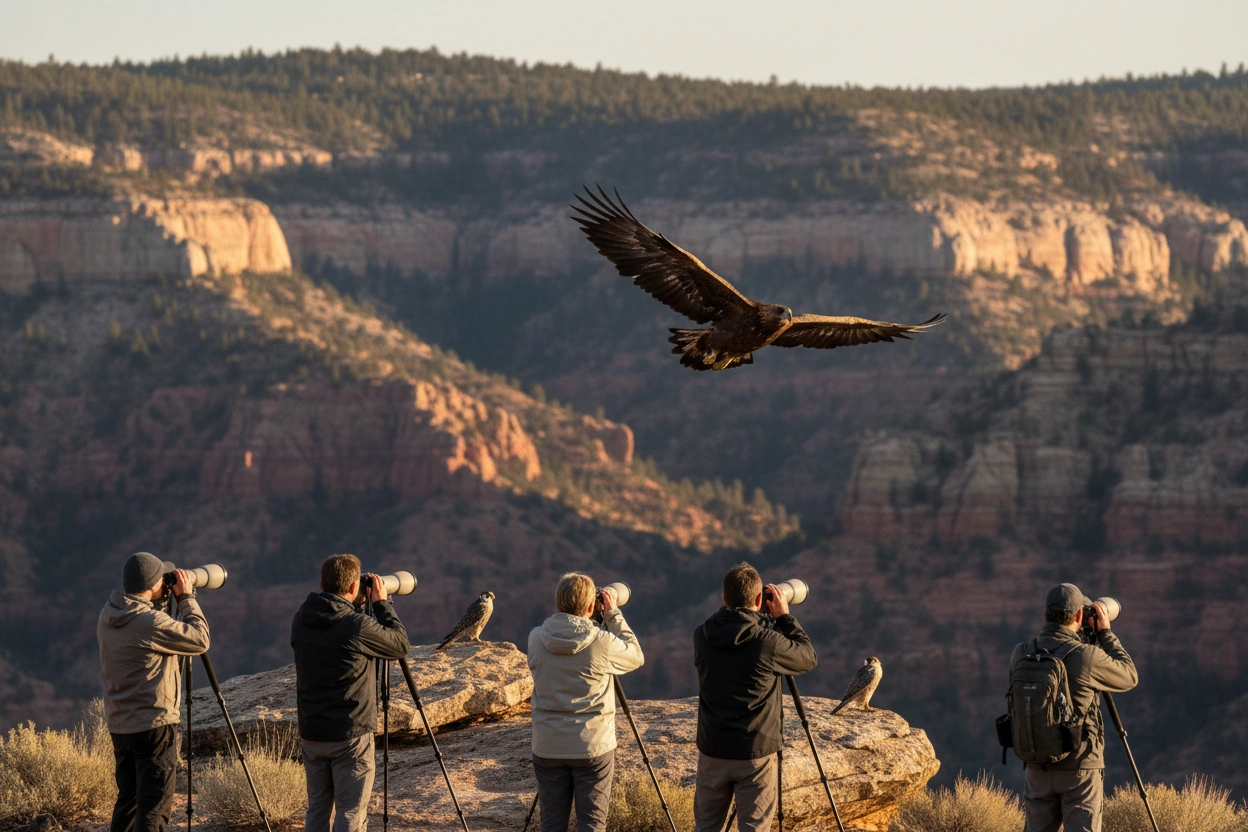 Professional image illustrating Engaging with Raptors: Birdwatching Tours