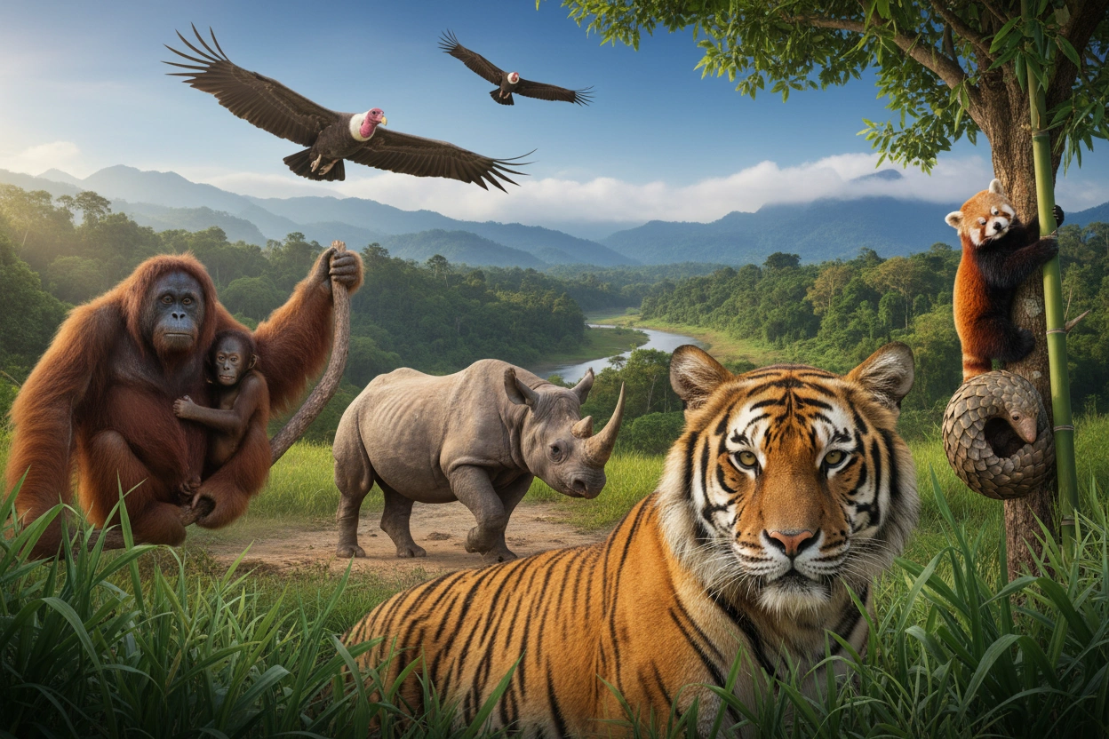 Professional image illustrating Top 10 Endangered Animals You Need to Know About