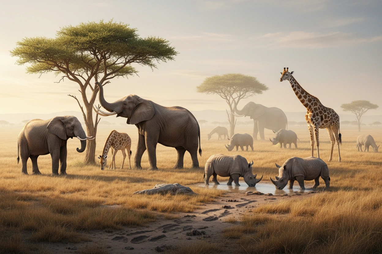 Professional image illustrating Lessons from Prehistoric Animals for Modern Wildlife Conservation