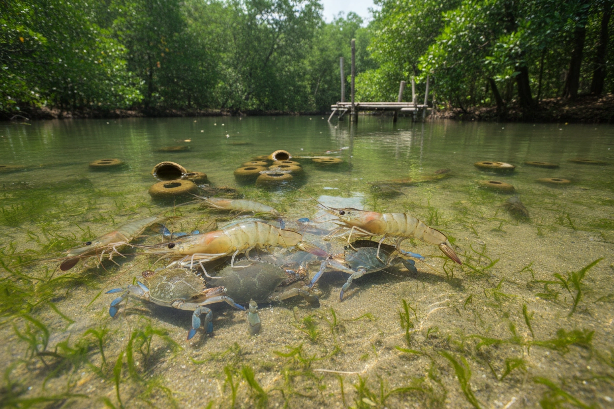 Professional image illustrating Common Misconceptions about Crustacean Aquaculture