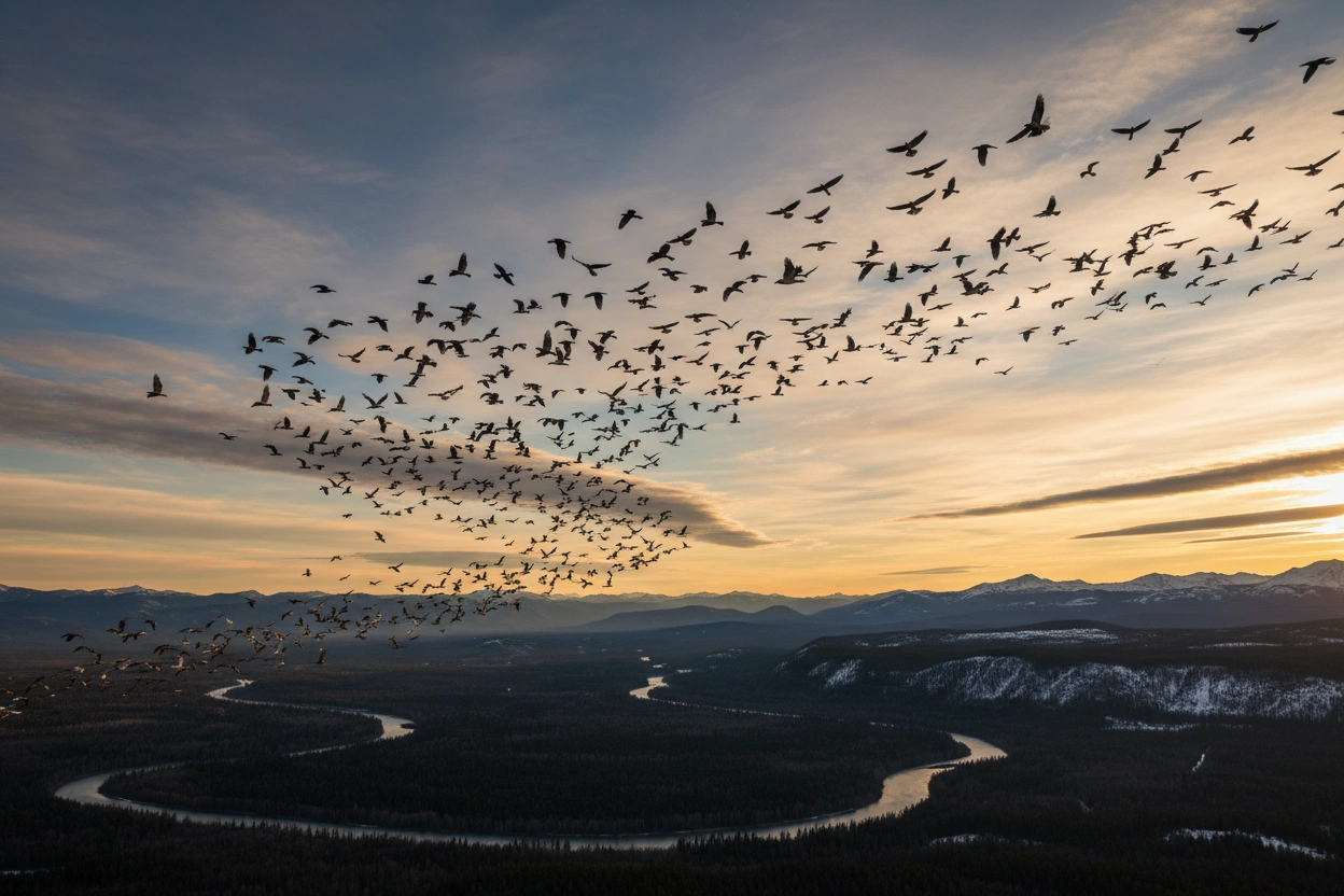 Professional image illustrating Migration Patterns of Birds of Prey
