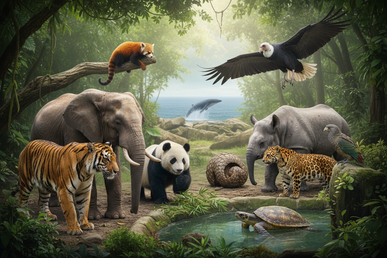 Professional image illustrating Top 10 Endangered Animals You Need to Know About