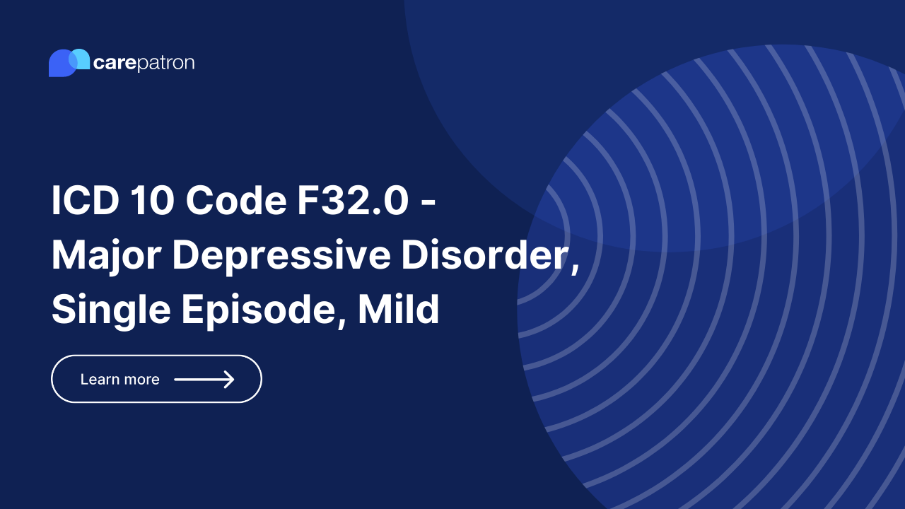 F32.0 – Major Depressive Disorder, Single Episode, Mild