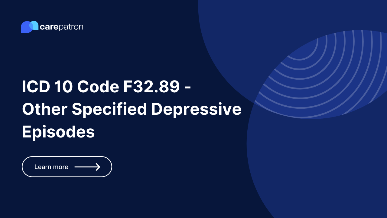 F32.89 – Other Specified Depressive Episodes