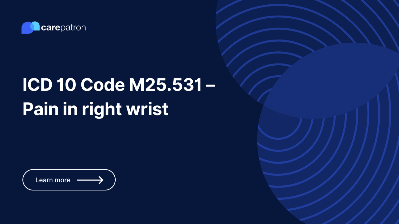 M25.531 – Pain in right wrist