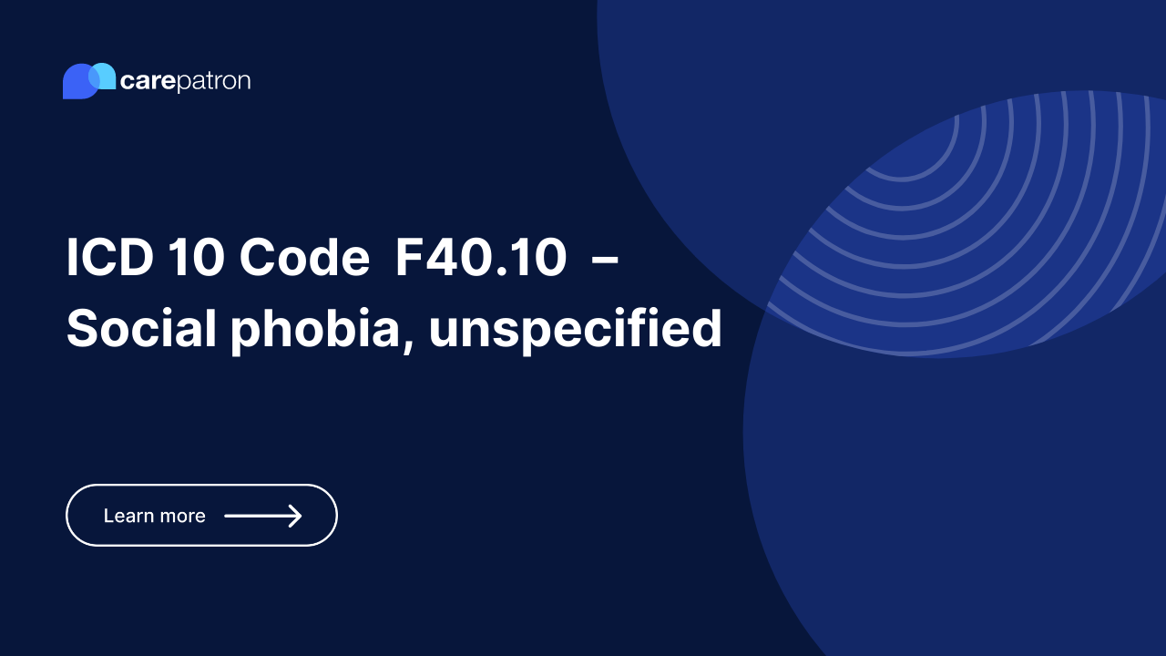 F40.10 – Social Phobia, Unspecified