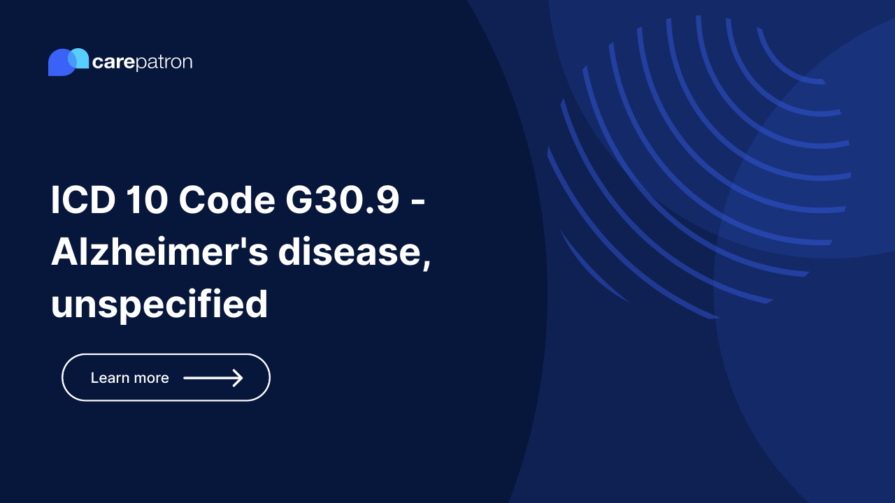 G30.9 – Alzheimer's disease, unspecified