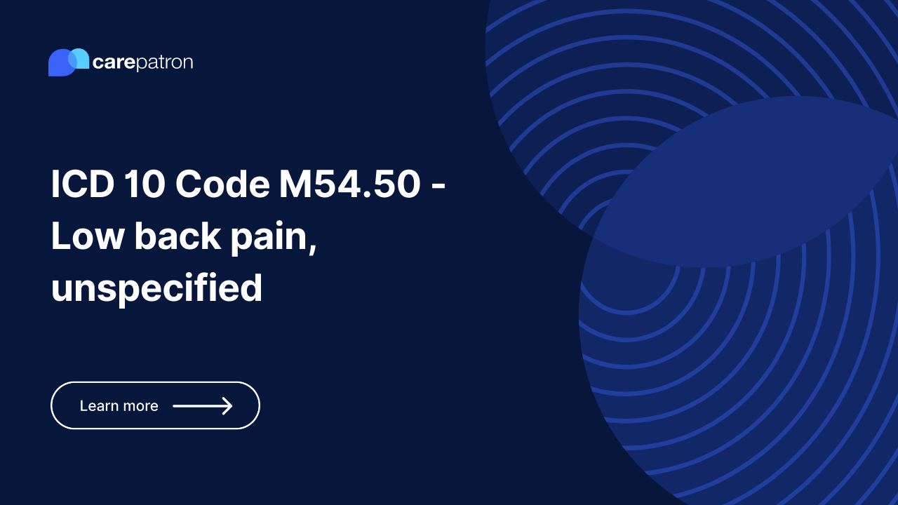 M54.50 – Low back pain, unspecified