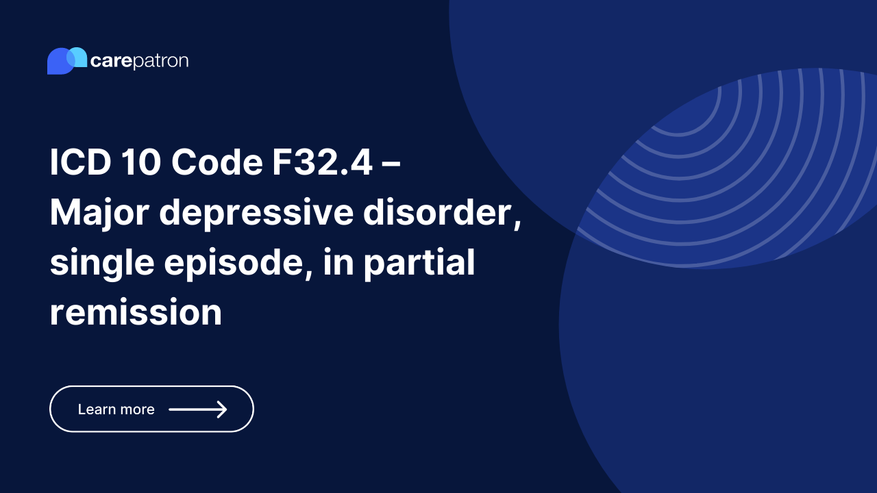 F32.4 – Major depressive disorder, single episode, in partial remission
