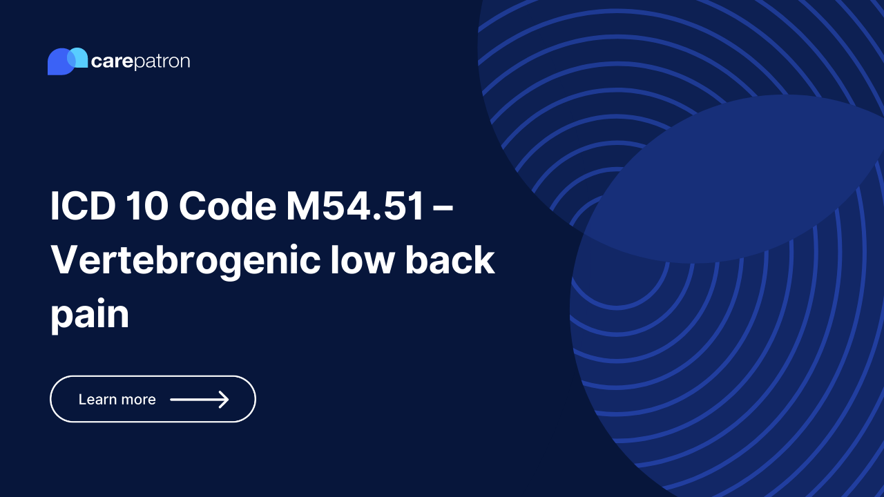 M54.51 – Vertebrogenic low back pain