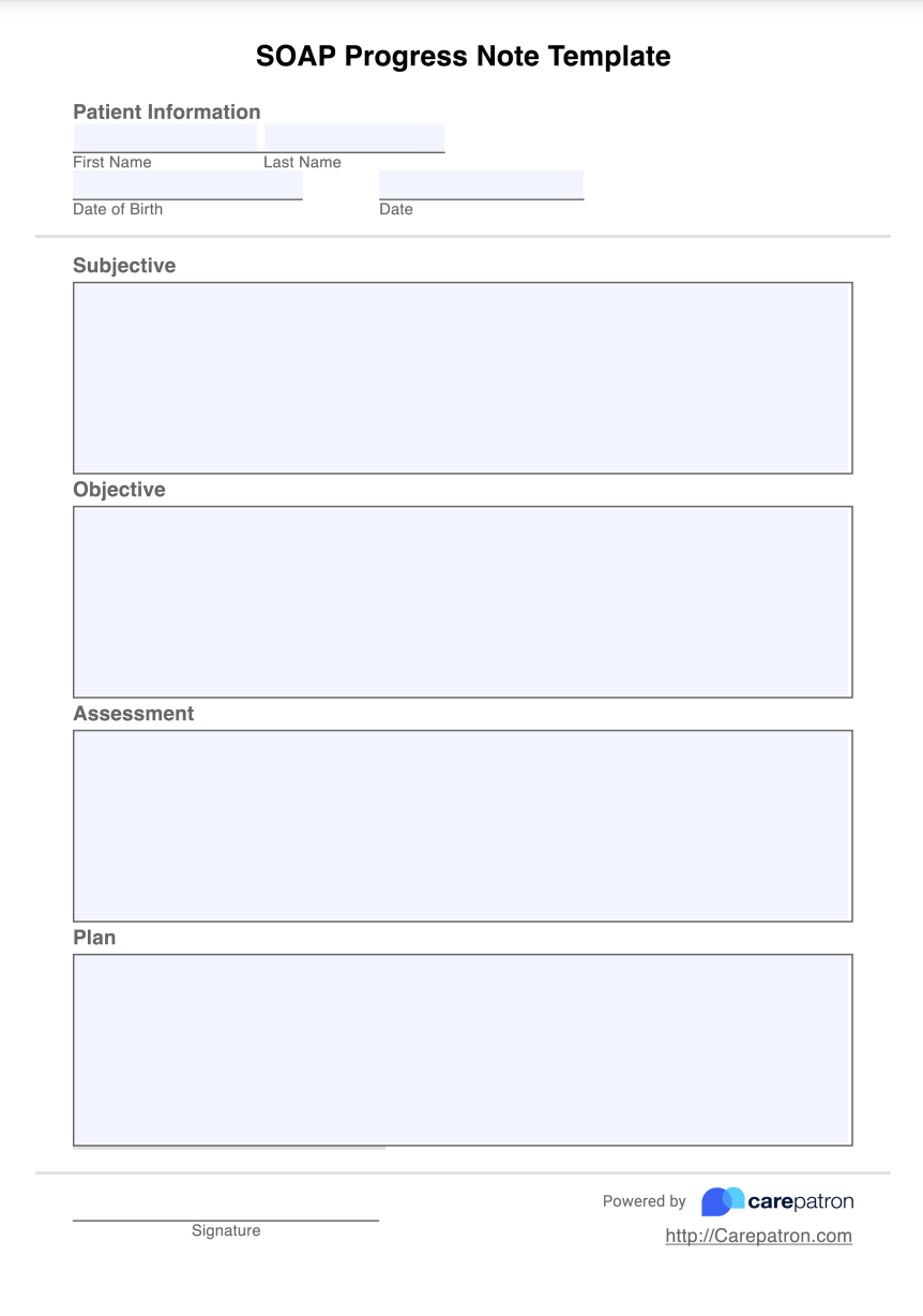 SOAP Progress Note Template