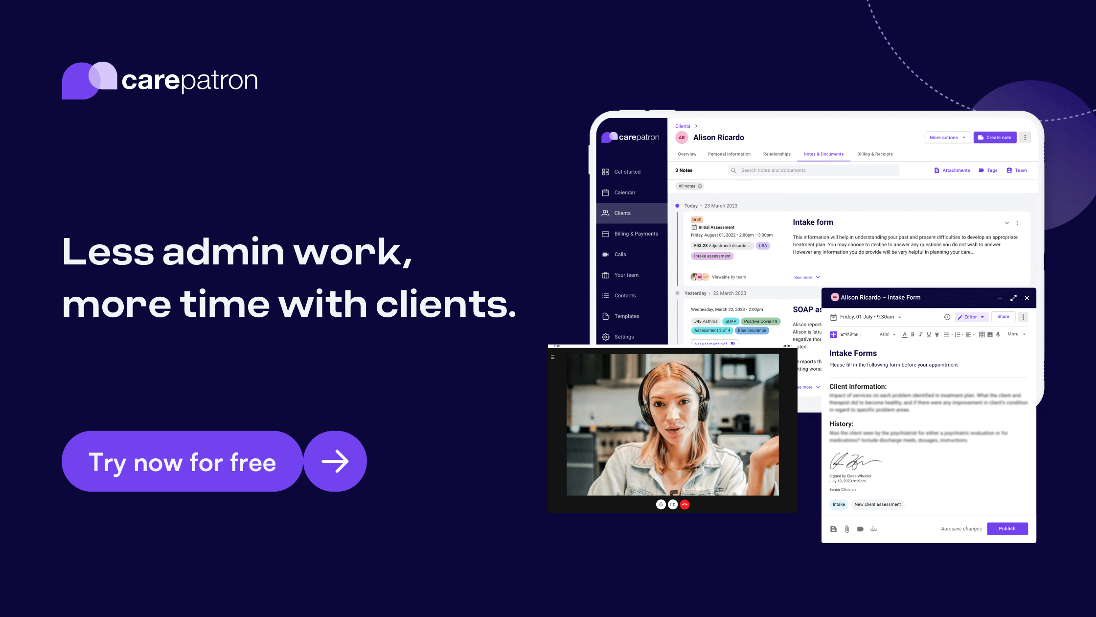 Therapy software benefit