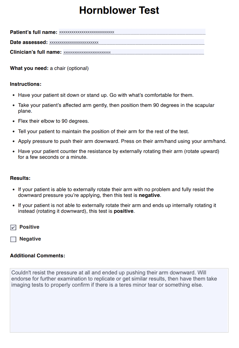 Hornblower Test Example