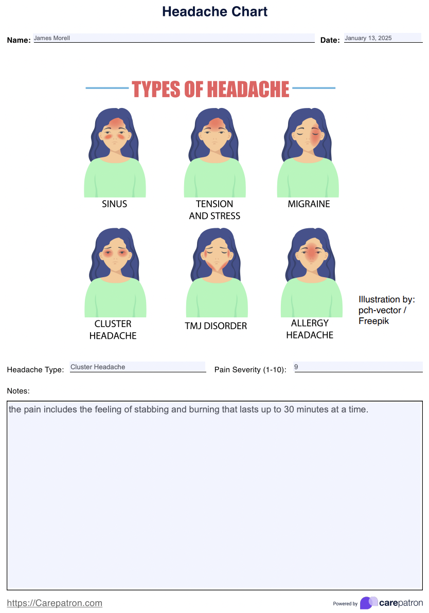 Headache Charts Example (sample)
