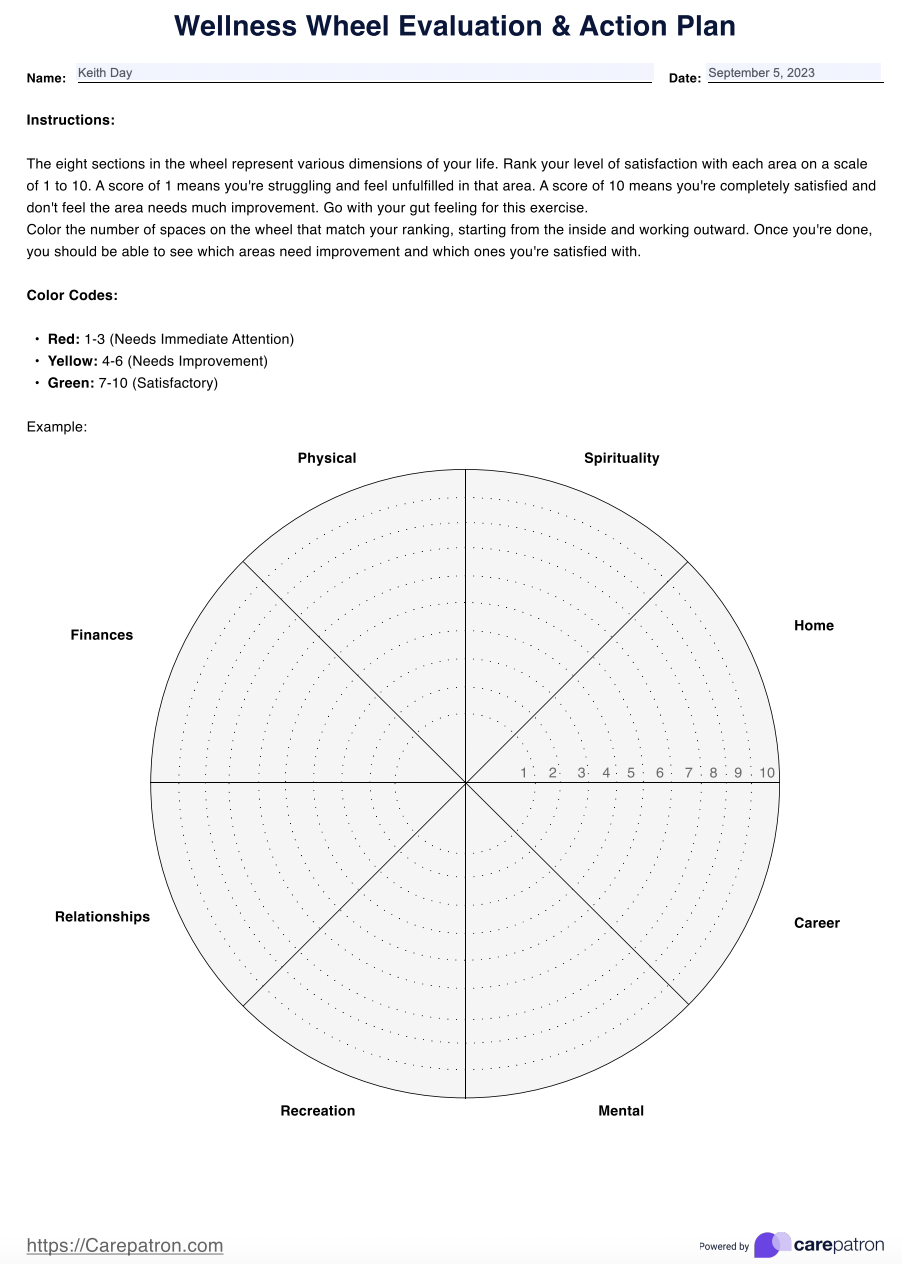 Wellness Wheels Example