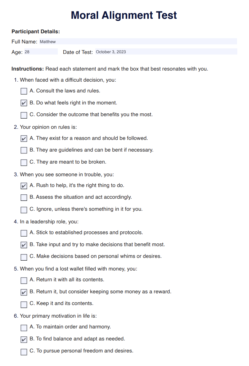Moral Alignment Test Example (Sample)