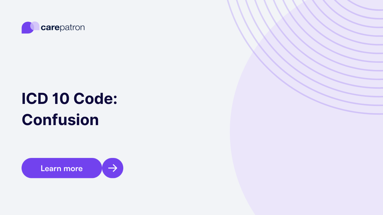 Confusion ICD-10-CM Codes