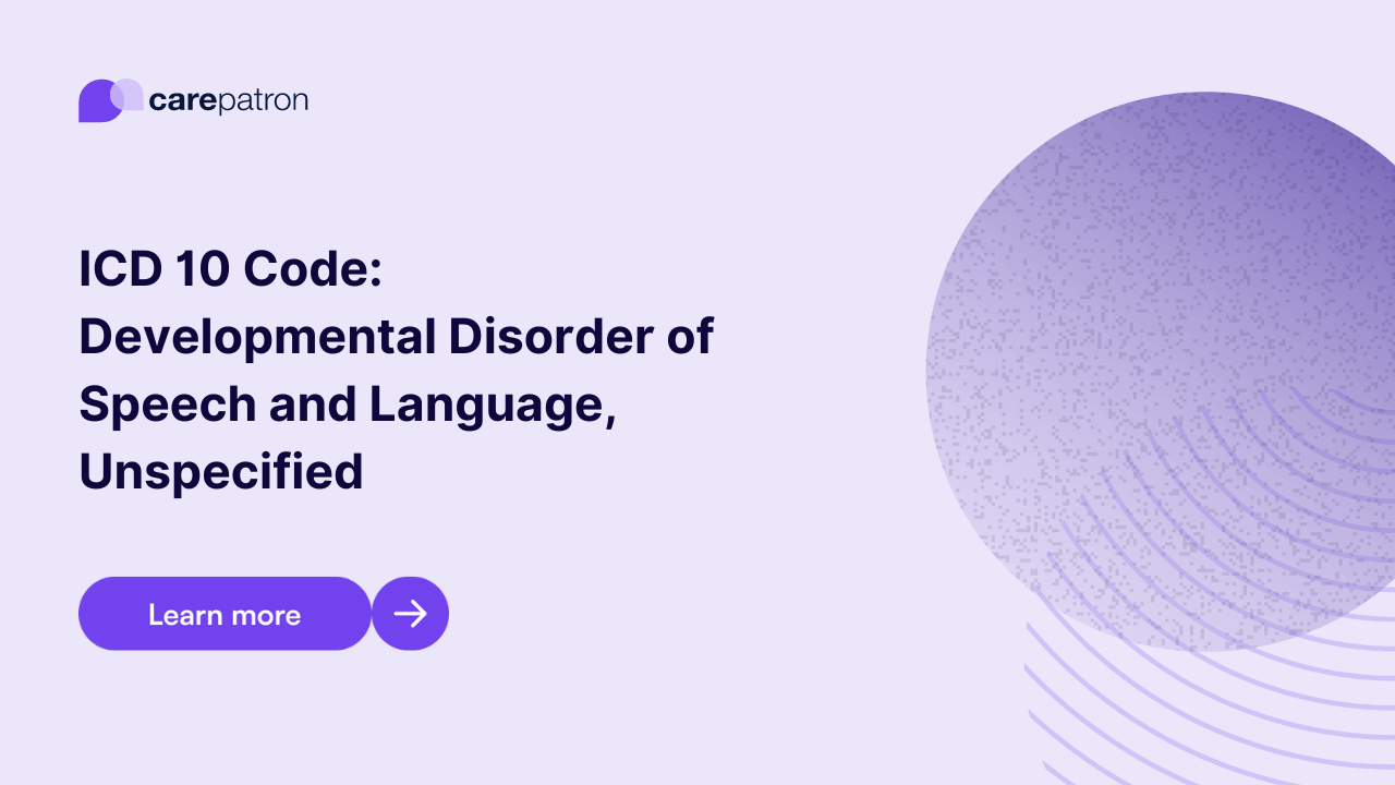 Developmental Disorder of Speech and Language, Unspecified ICD-10-CM Codes