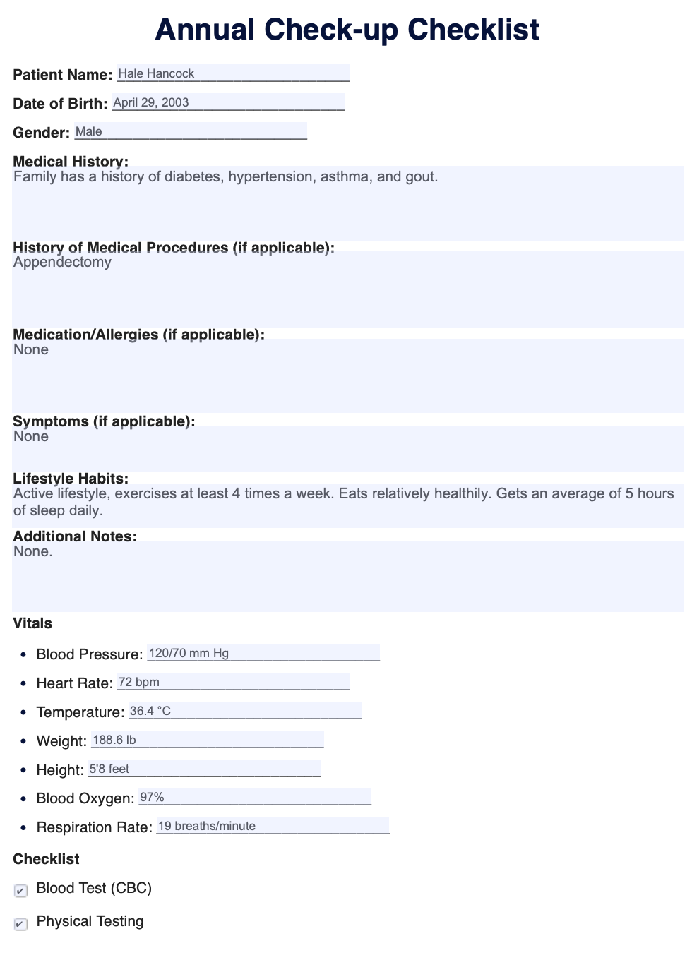 Annual Check-Up Example