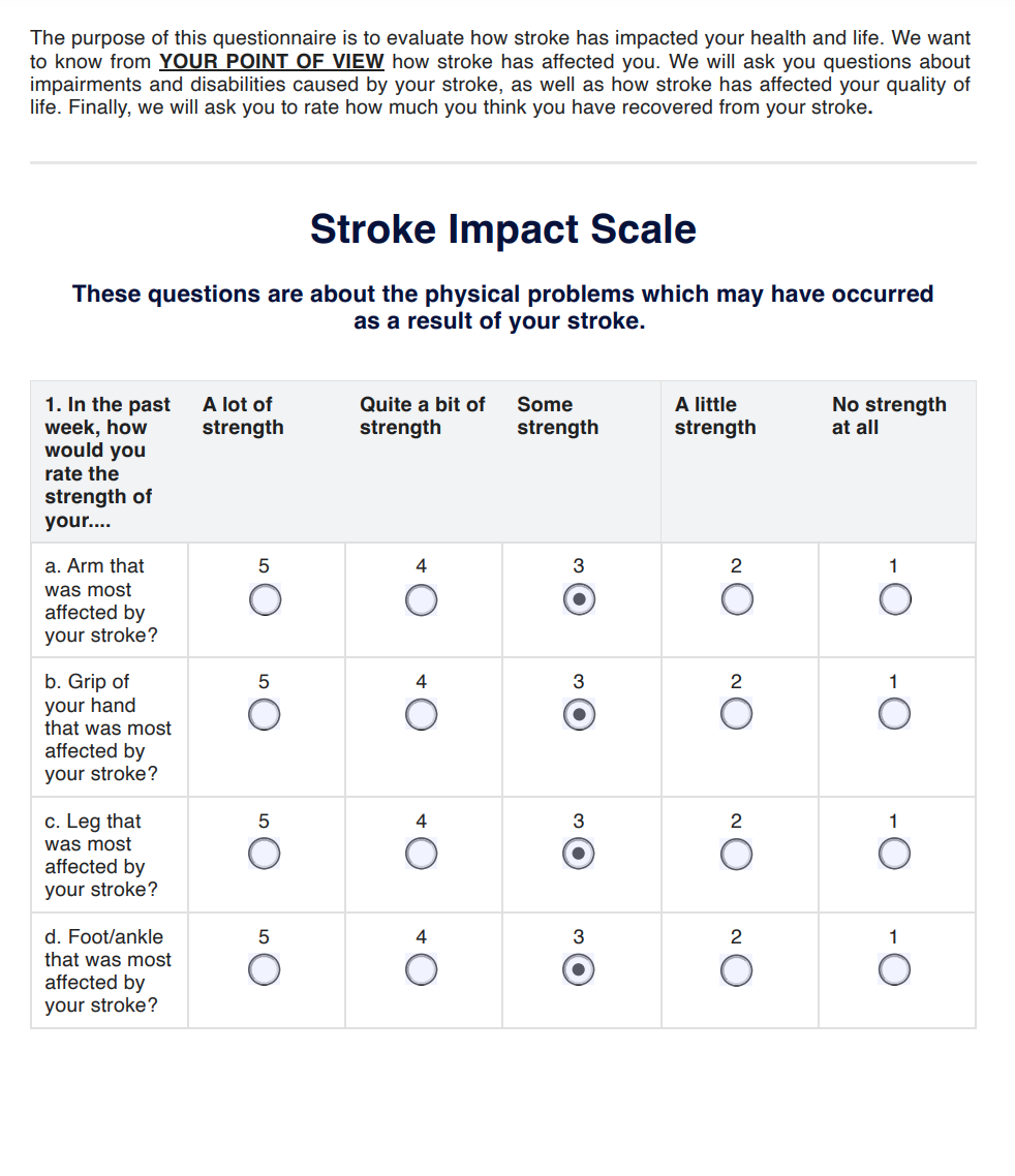 Stroke Impact Scale