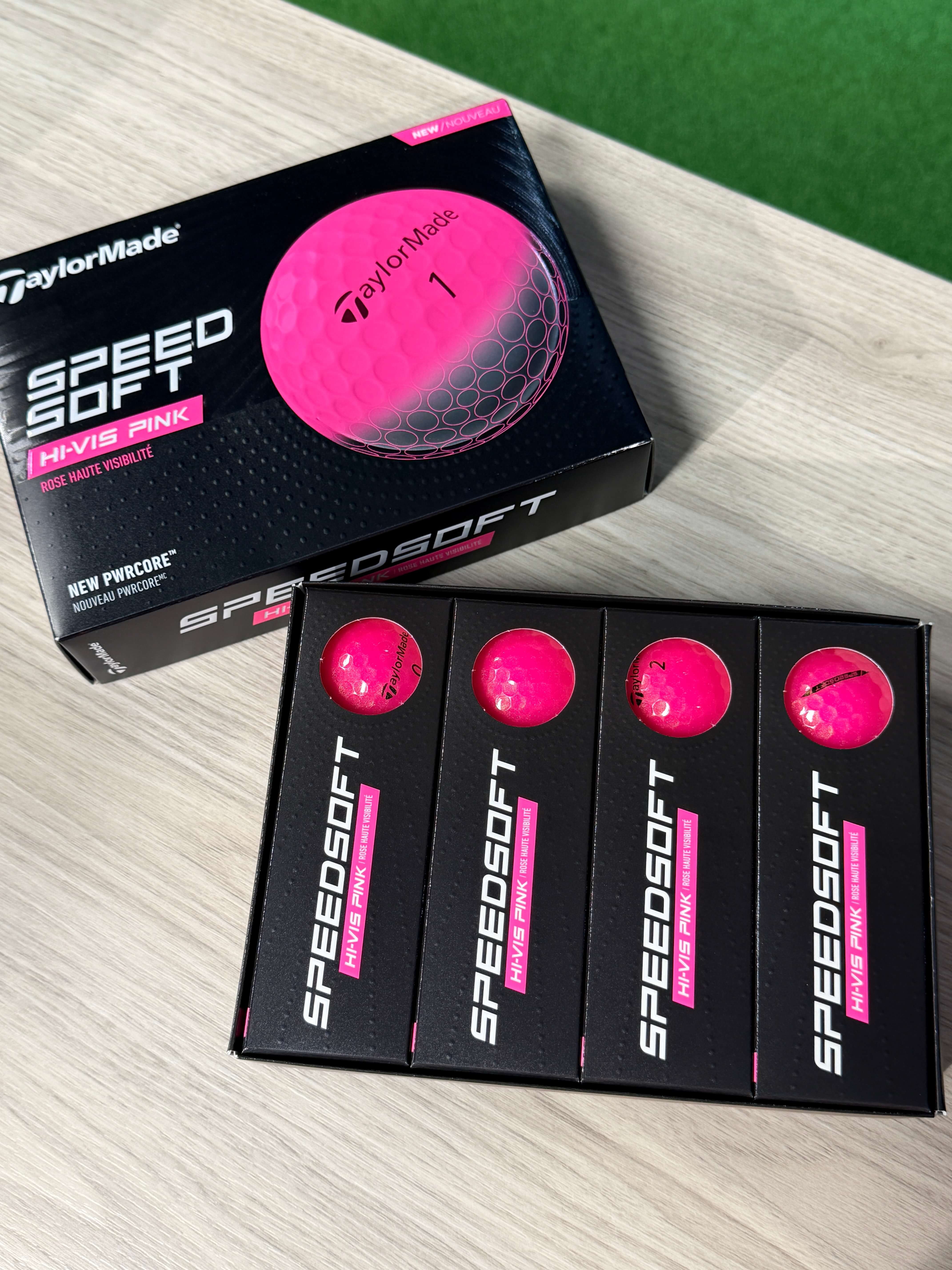 Karratha Indoor Golf TaylorMade SpeedSoft HI-VIS Pink Golf Balls