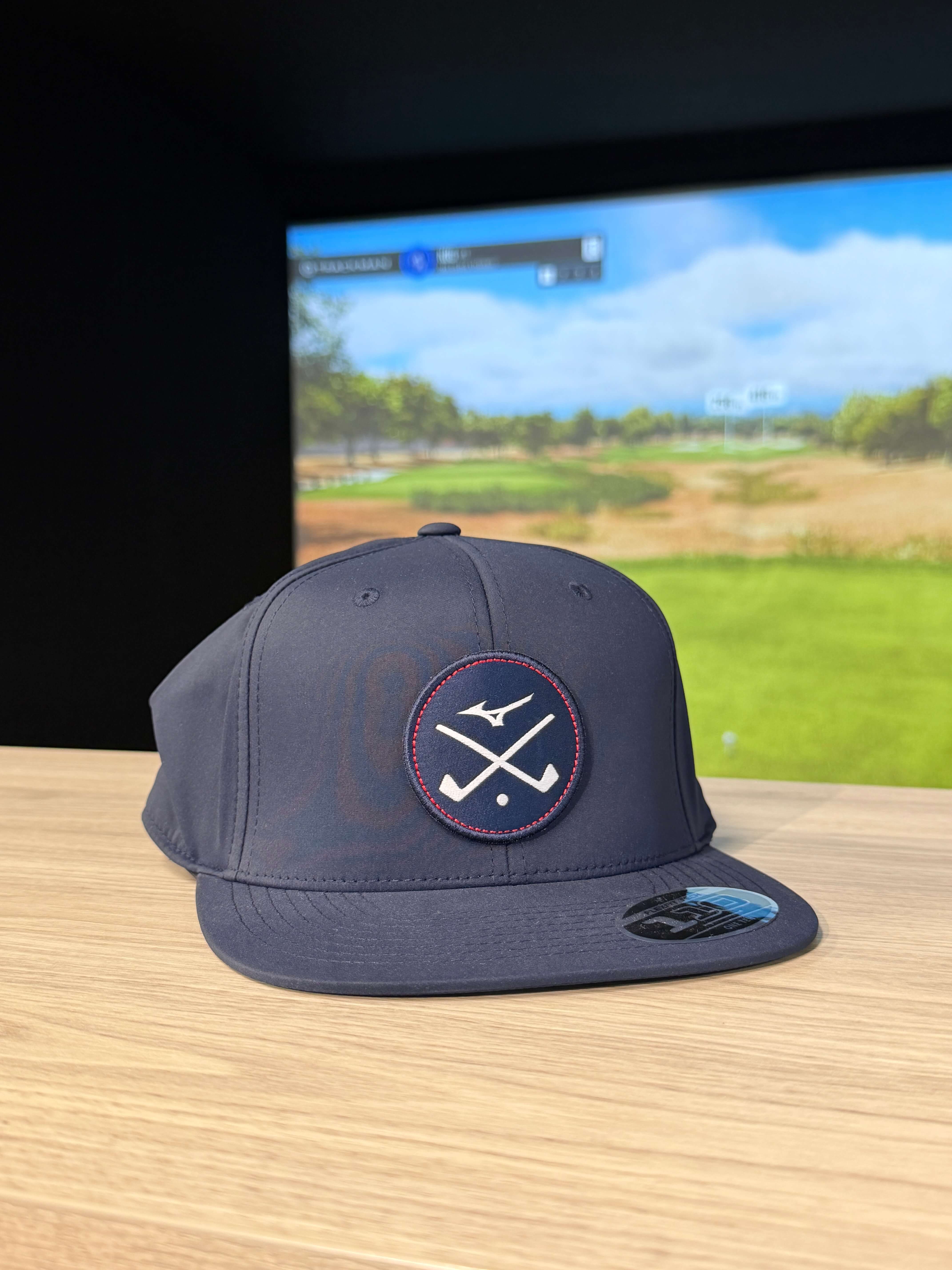 Karratha Indoor Golf Mizuno Crossed Clubs Hat Navy
