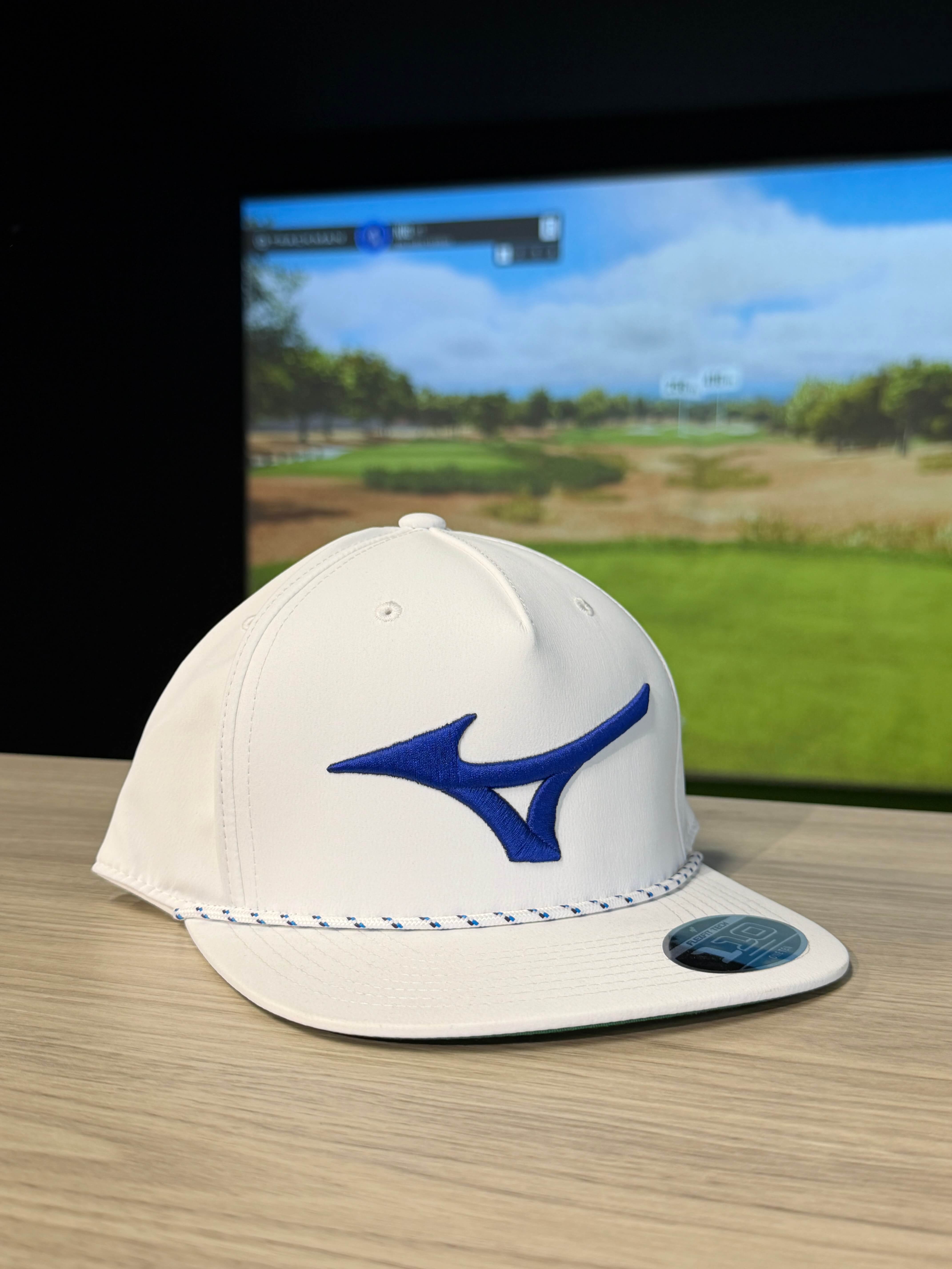 Karratha Indoor Golf Mizuno Runbird Rope Snapback Hat White