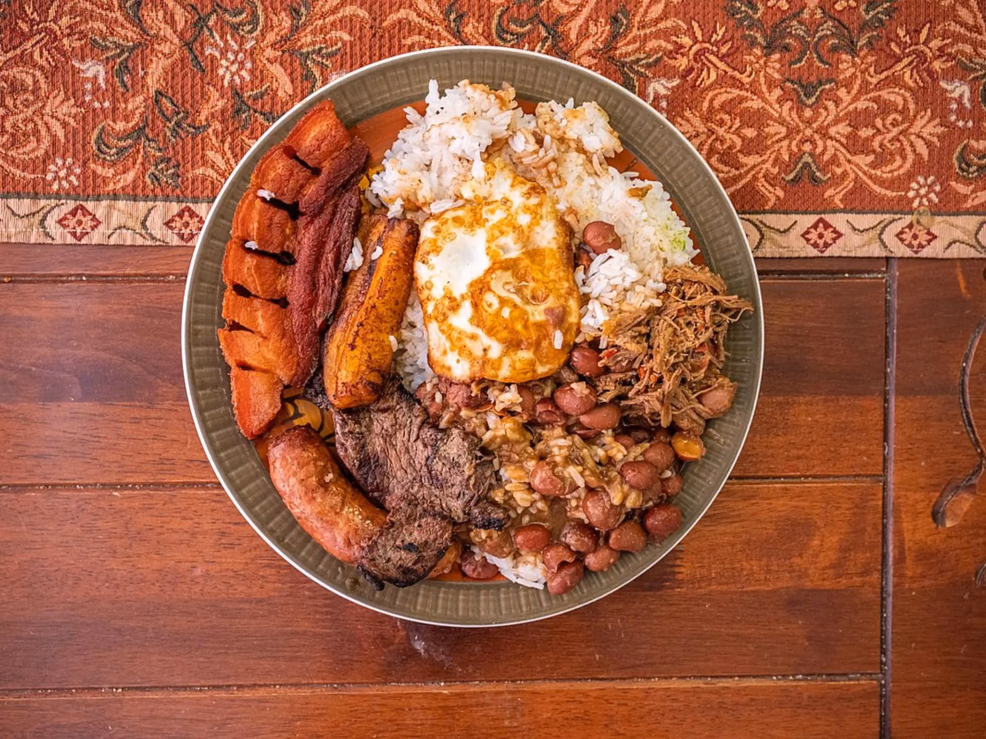 A bowl filled with different foods